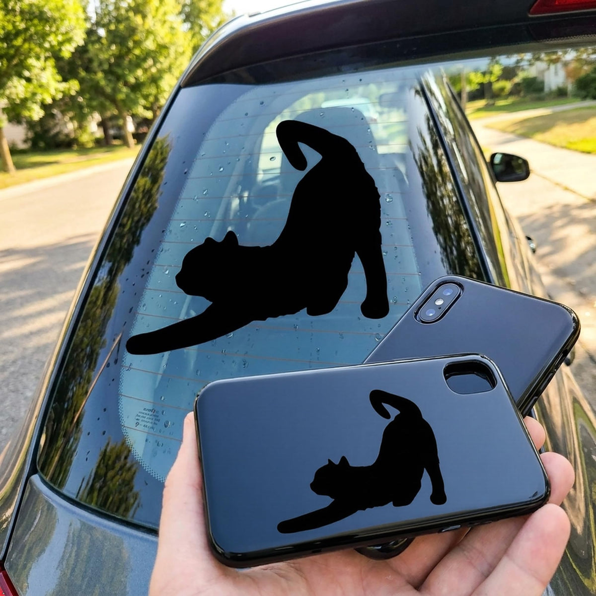 Decaltor Stretching Cat Vinyl Decal