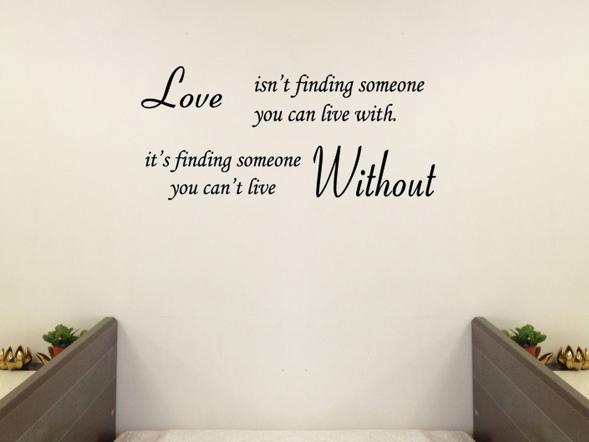 Picniva Love Without Quote Vinyl Wall Decal, Black, 22 x 10 in