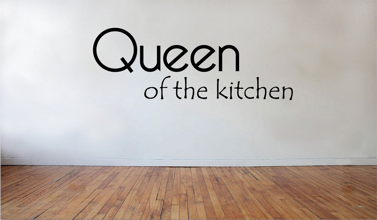 Picniva Matte Black Queen Kitchen Quote Vinyl Wall Decal Home Decor