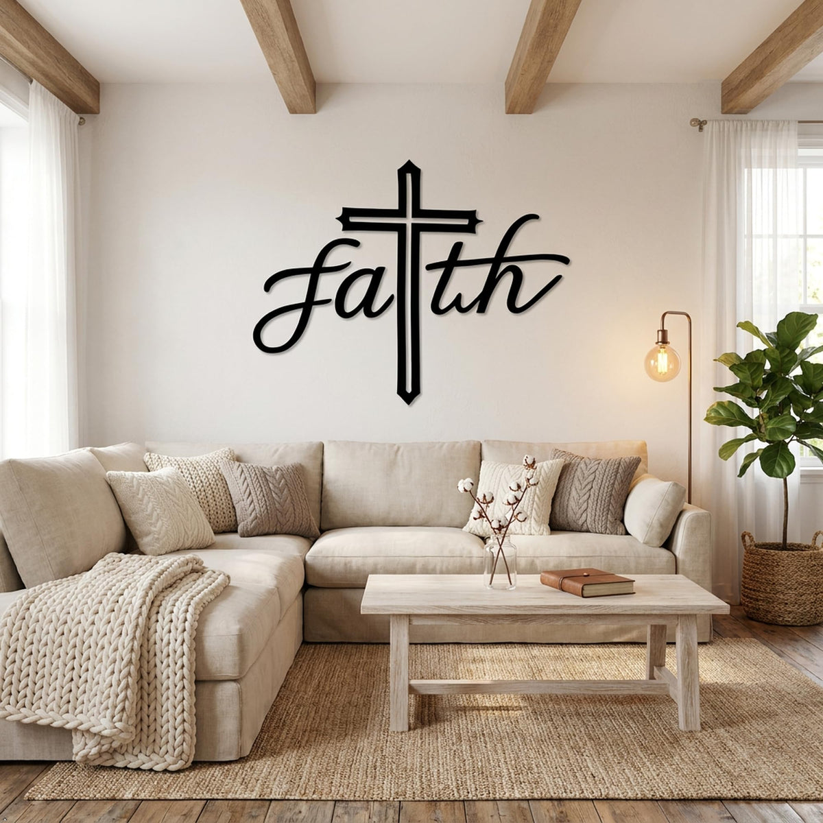 Picniva Faith Cross Matte Vinyl Wall Decal
