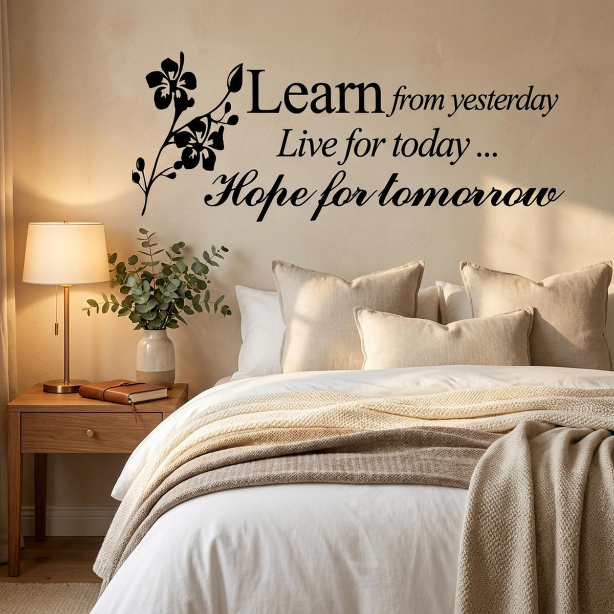 Decaltor Learn from Yesterday Quote Vinyl Wall Decal, Home Decor