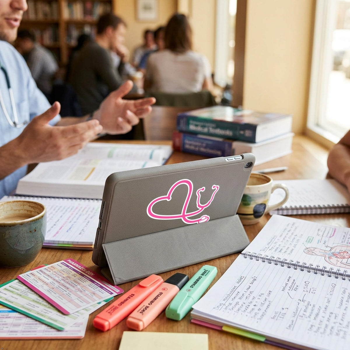 Decaltor Heart Stethoscope Vinyl Decal for Car Window Laptop, 6 in