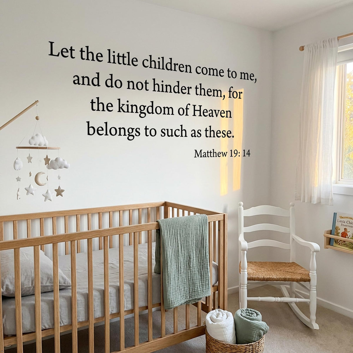 Decaltor Matthew 19:14 Bible Verse Vinyl Wall Decal, Home Decor