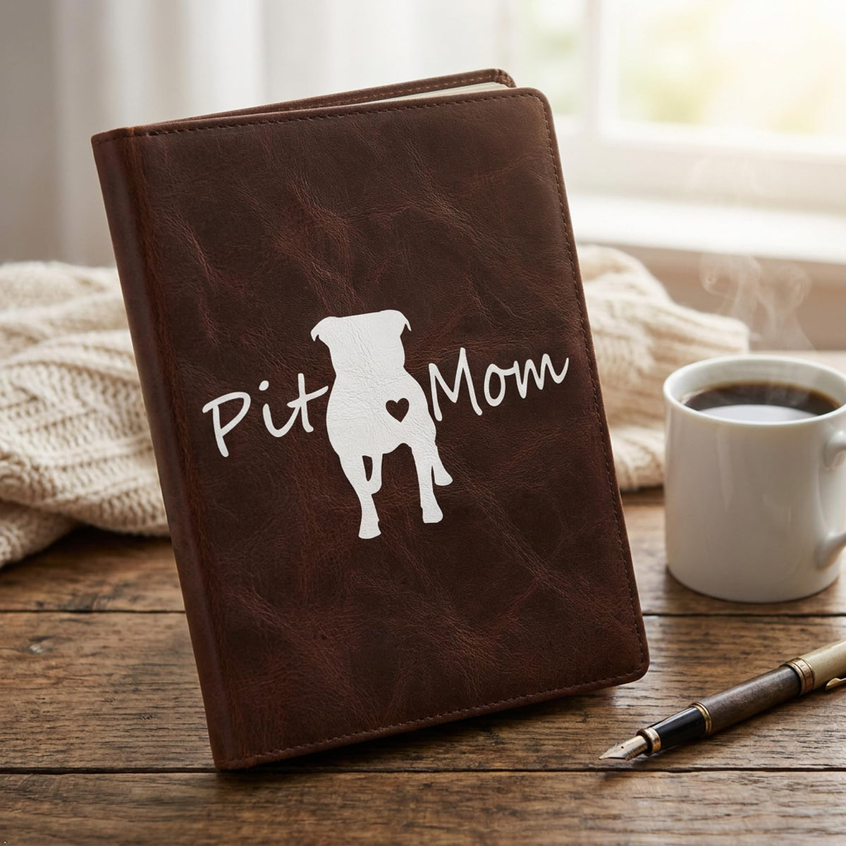 Decaltor Pit Bull Pit Mom 5 in Vinyl Decal for Laptop Bumper Wall