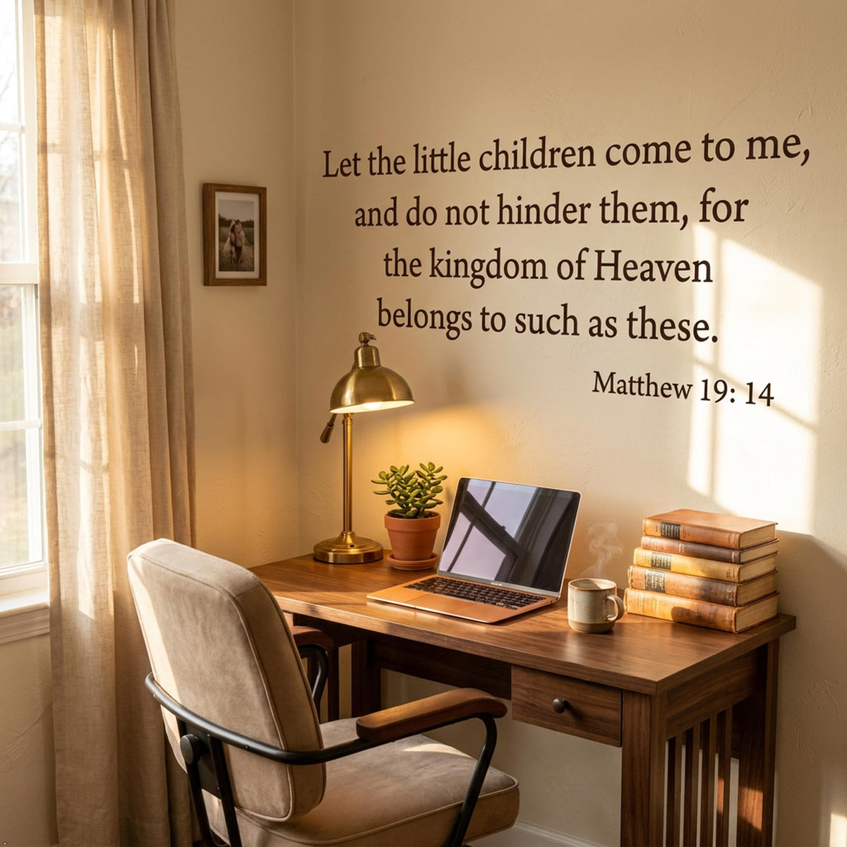 Decaltor Matthew 19:14 Bible Verse Vinyl Wall Decal, Home Decor