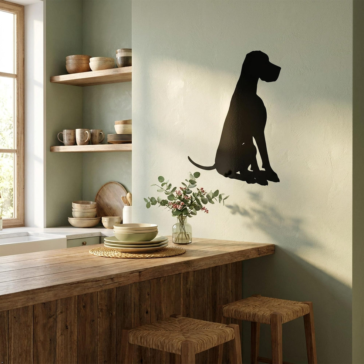 Picniva Great Dane Style 8A Removable Vinyl Wall Decal