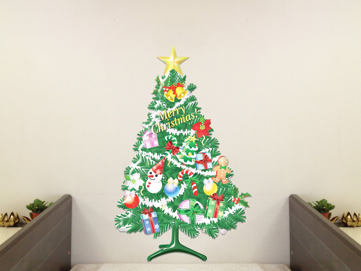 Picniva Christmas Tree Wall Decal, 10 x 15 in