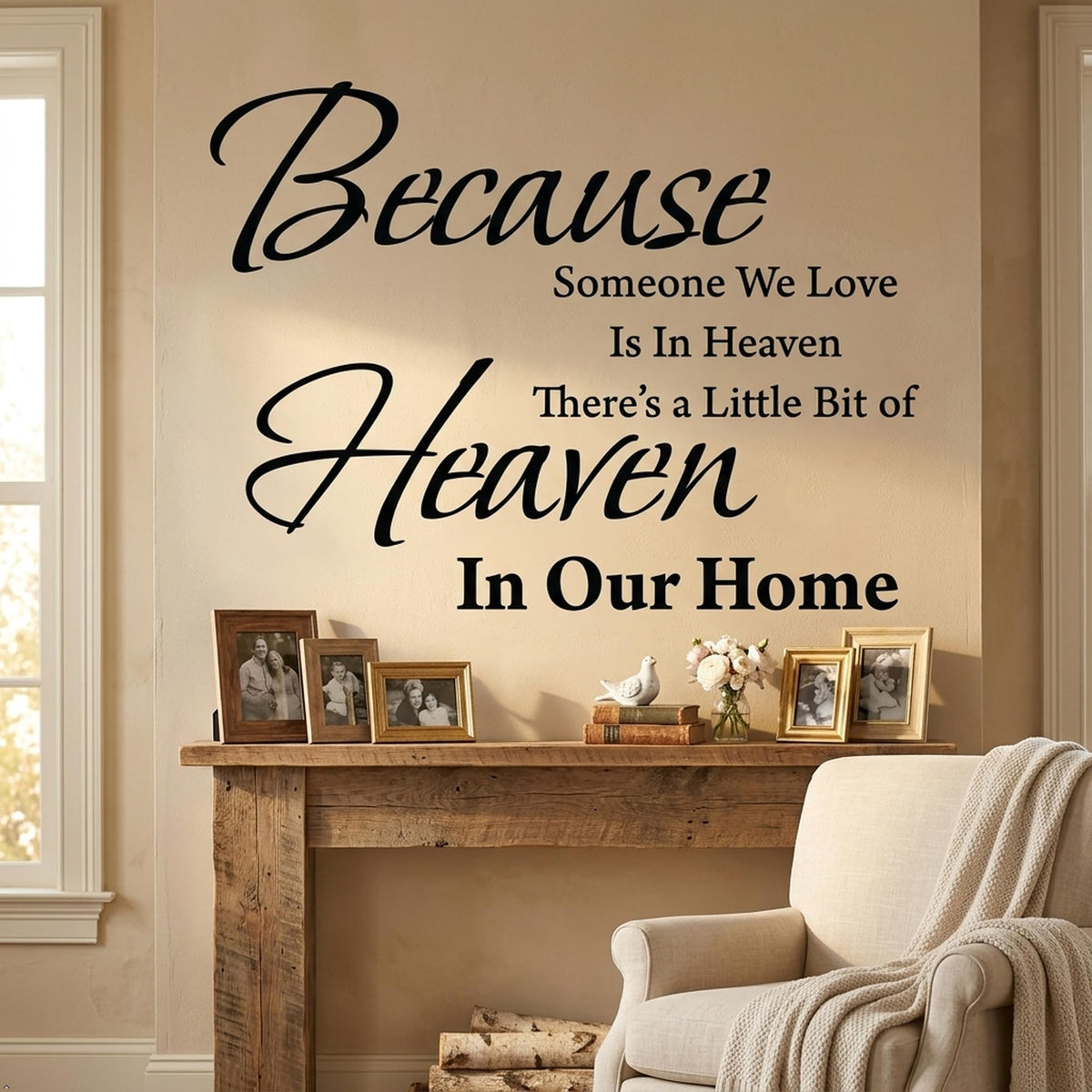 Decaltor Someone We Love Is in Heaven Vinyl Wall Decal Memorial Quote