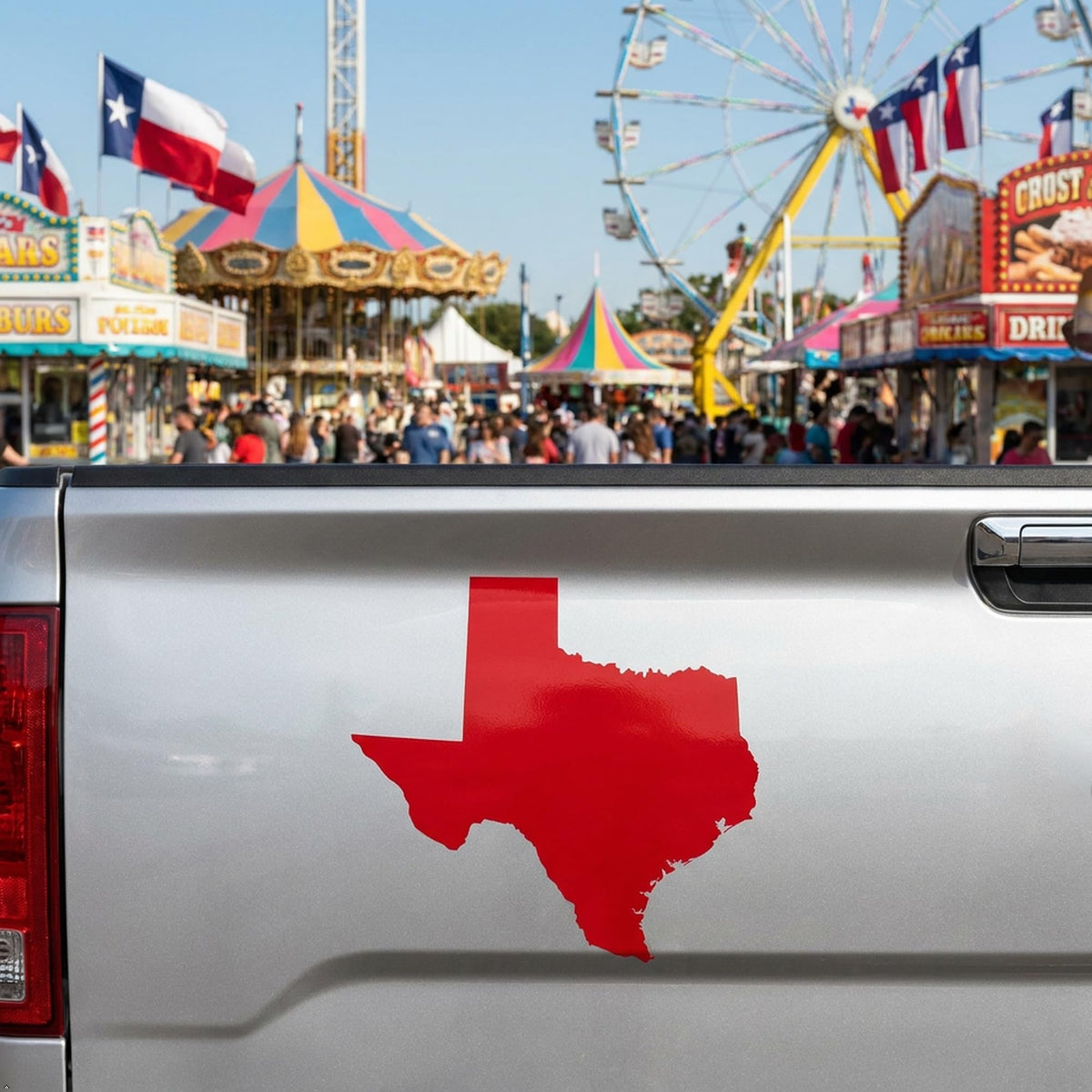 Picniva Red Texas Map Vinyl Decal Sticker for Car Window Laptop 3 Inch - Color: red - Size: 3 inches