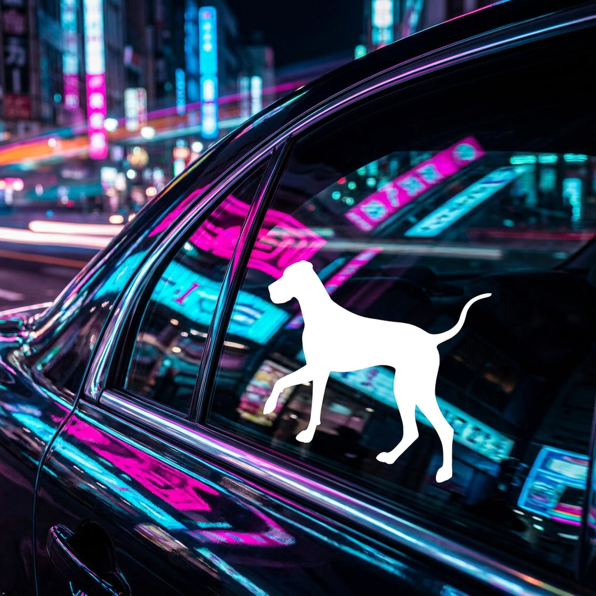 Picniva Great Dane Dog Sty23a White Vinyl Car Window Decal, Approx 5 in