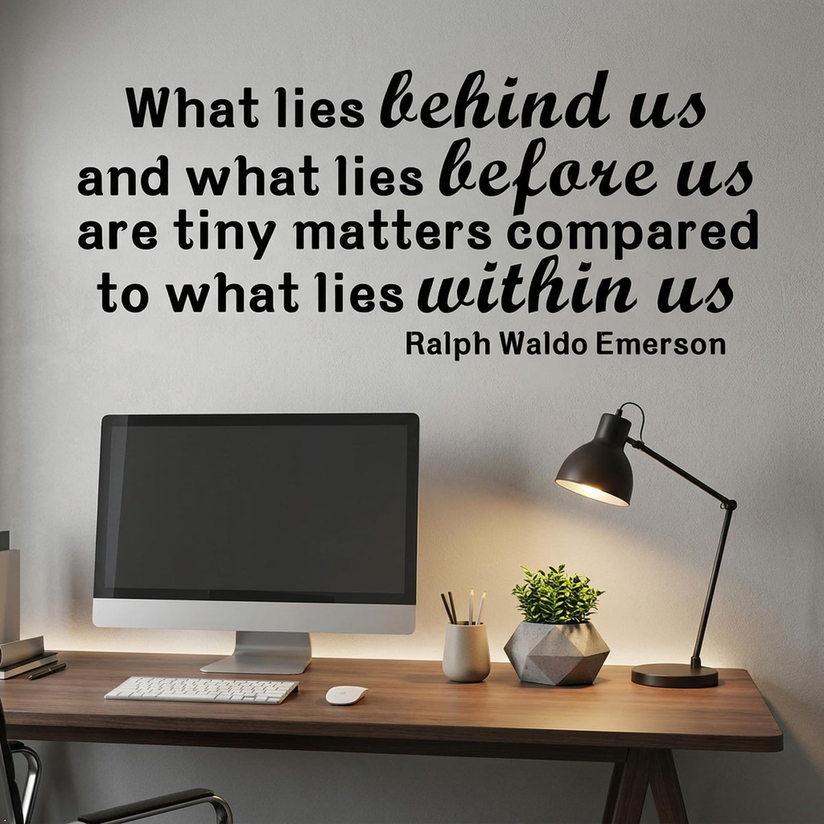 Picniva What Lies Behind Us Wall Quote Decal, Black, 22 x 9.5 in