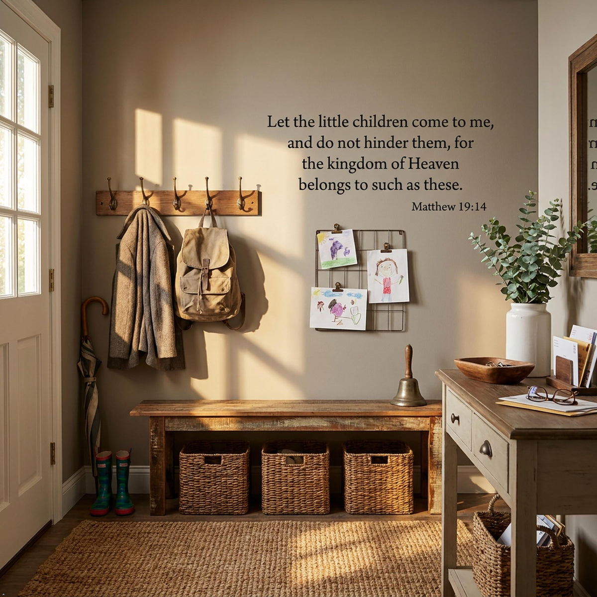 Decaltor Matthew 19:14 Bible Verse Vinyl Wall Decal, Home Decor