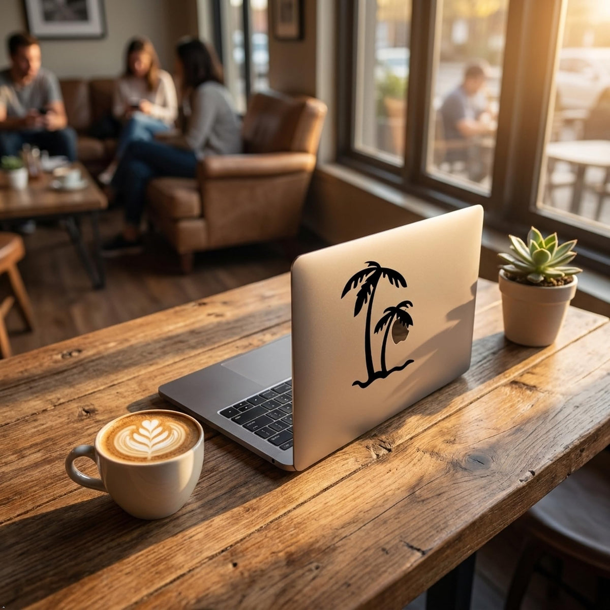 Decaltor Palm Tree 5 in Vinyl Decal for Laptop Bumper Wall