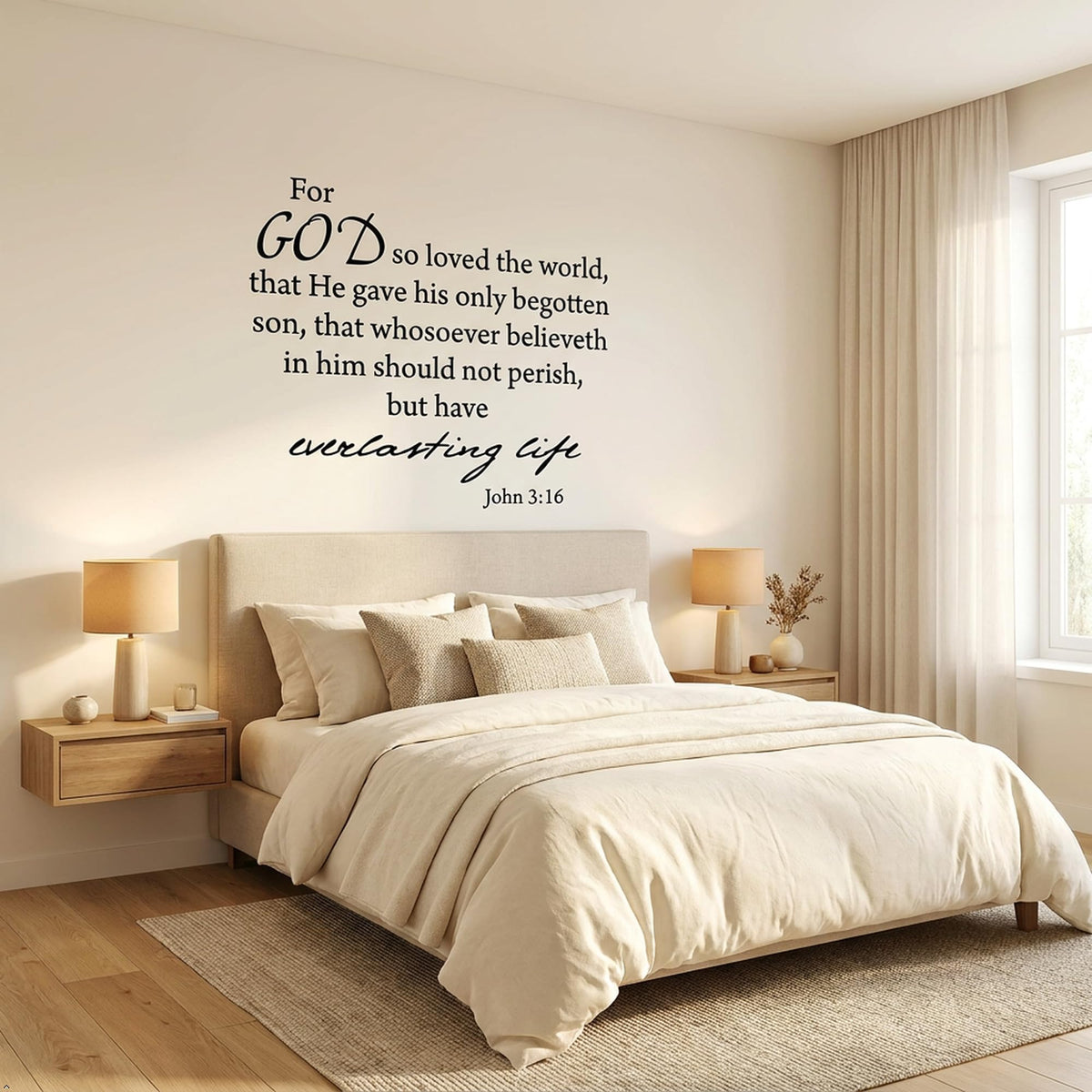 Decaltor John 3:16 Bible Verse Wall Decal, Home Decor