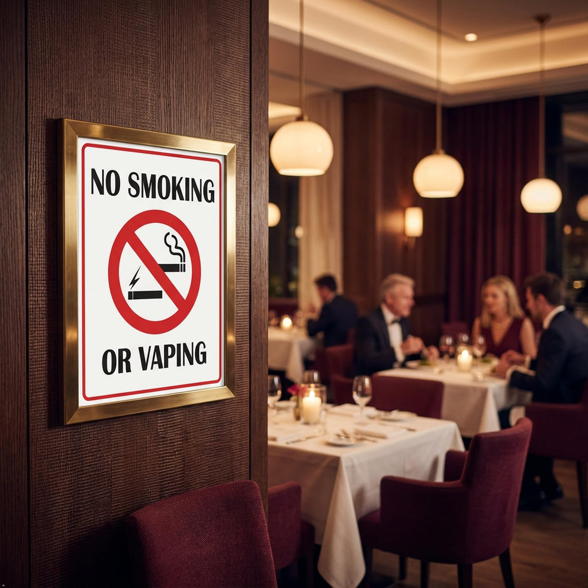 Picniva No Smoking or Vaping Notice Stickers