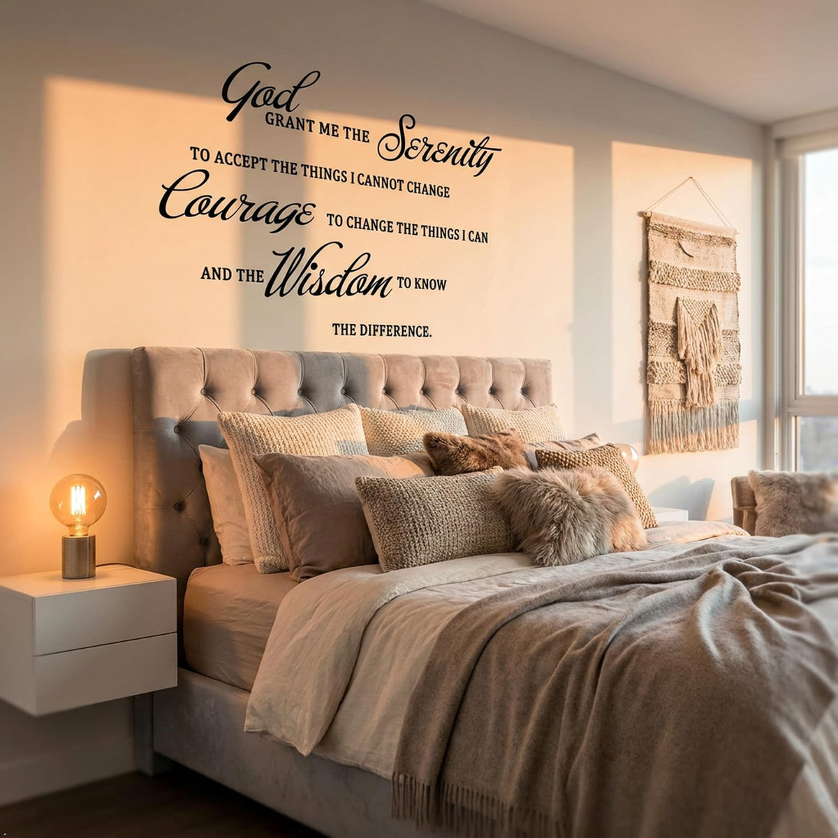 Picniva Serenity Prayer Vinyl Lettering Wall Decal, Black, 15 x 22 inches