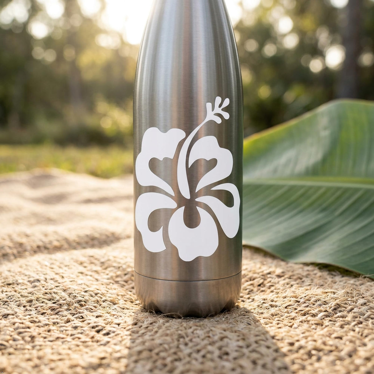 Decaltor Hawaiian Hibiscus Flower Vinyl Decal, 5 in square