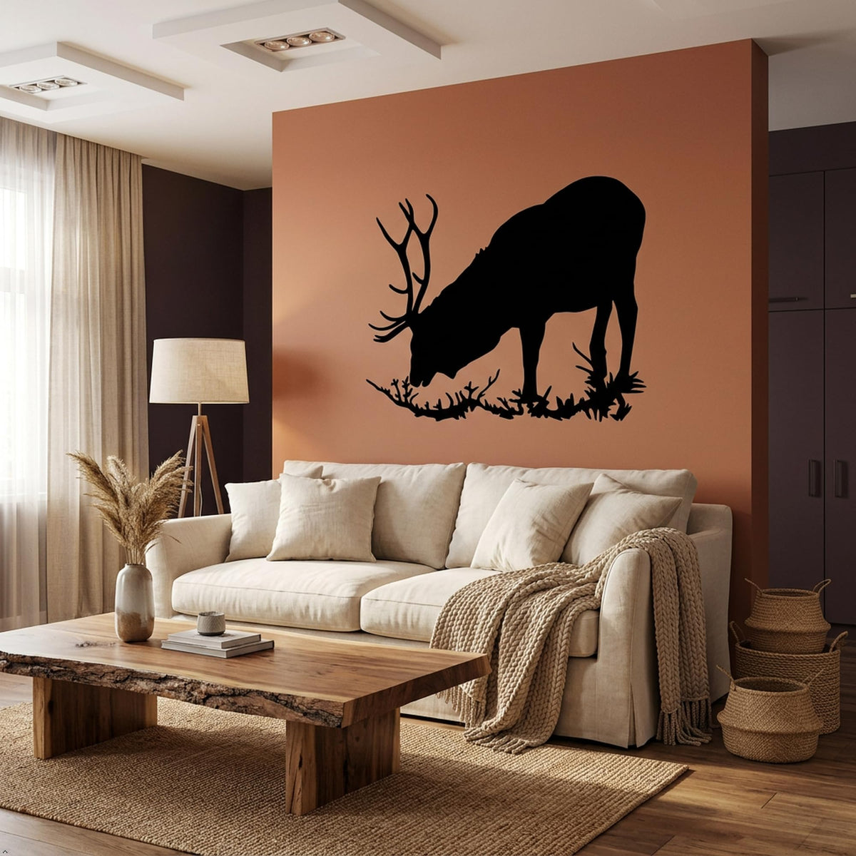 Picniva Elk Bull Style 5 Removable Vinyl Wall Decal