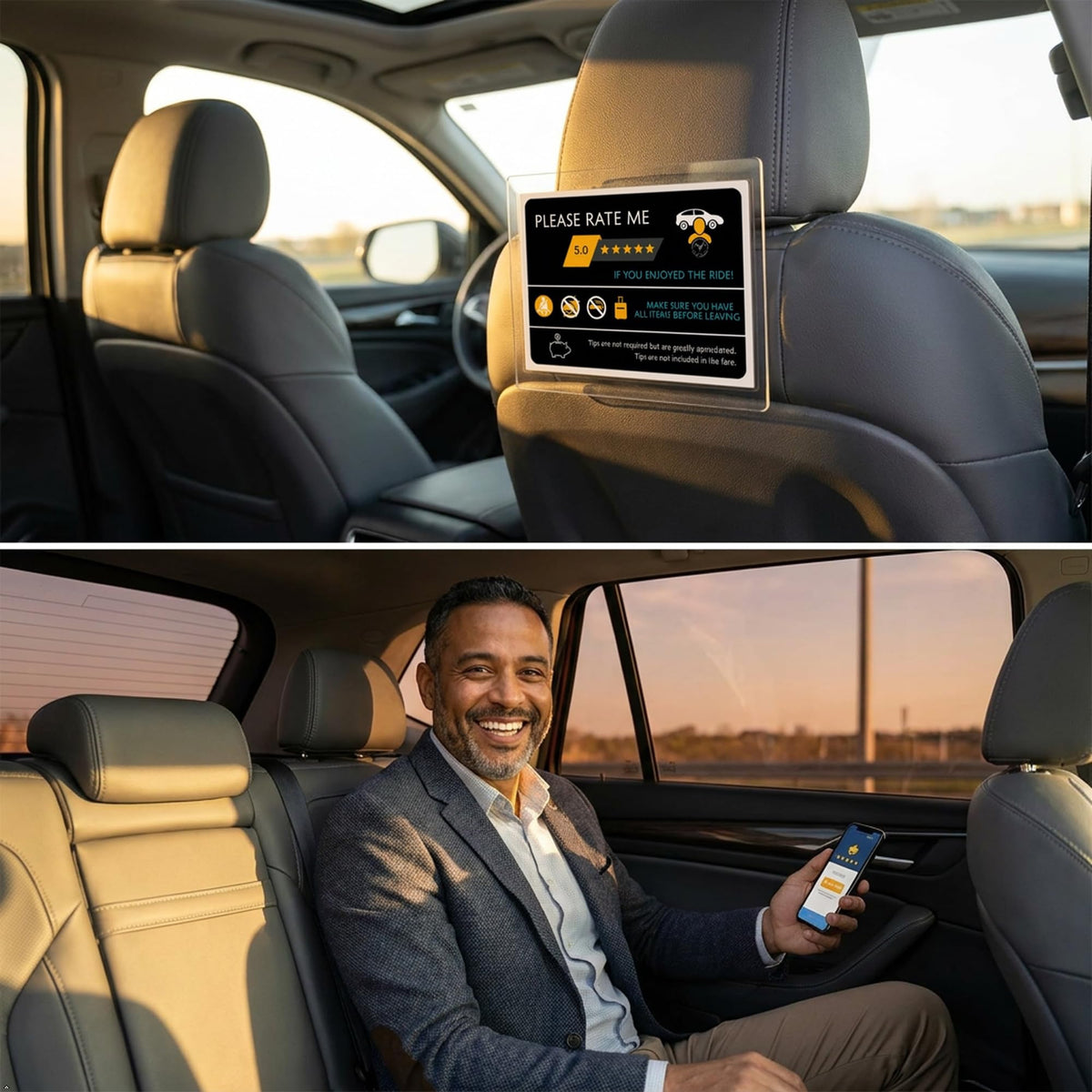 Picniva Please Rate Me Taxi Decal, 9 x 22 in