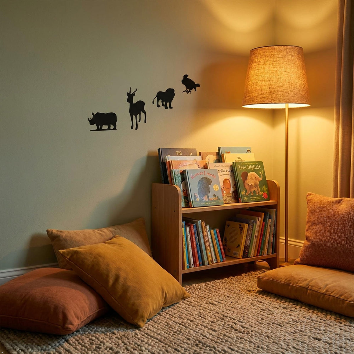Picniva Safari Baby Animal Wall Decals Black & White Nursery Decor