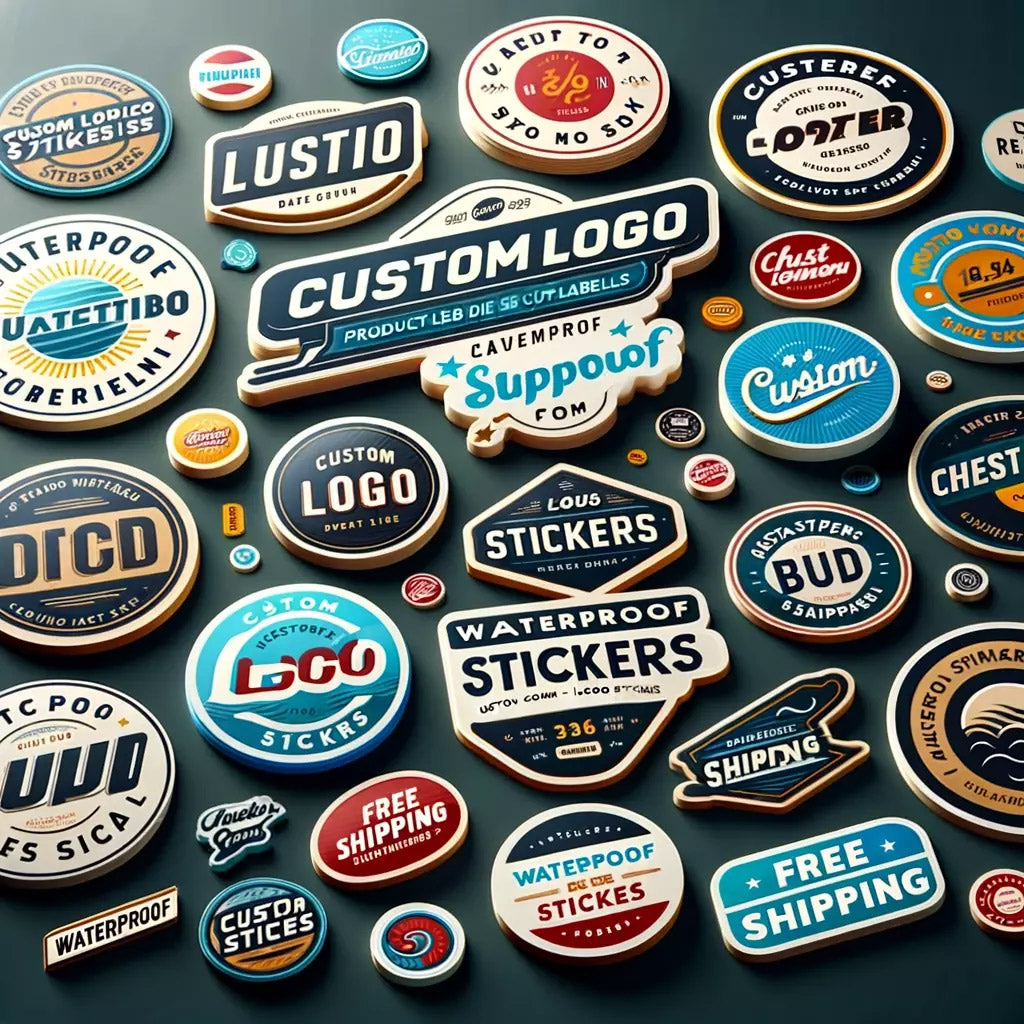 Custom Logo Stickers | Waterproof Vinyl Decals | Die Cut Business Labels for Packaging | Personalized Promotional Bulk Sheet