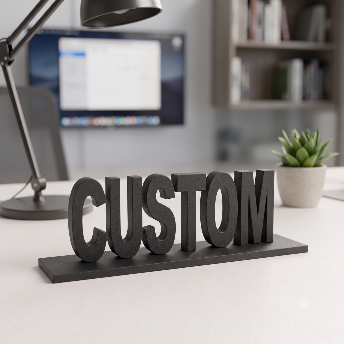 Personalized Custom 3D Printed Sign, Name Text Display, 3D Word Art, Office Desk Nameplate, Customized Lettering, Shelf Decor Nameplate