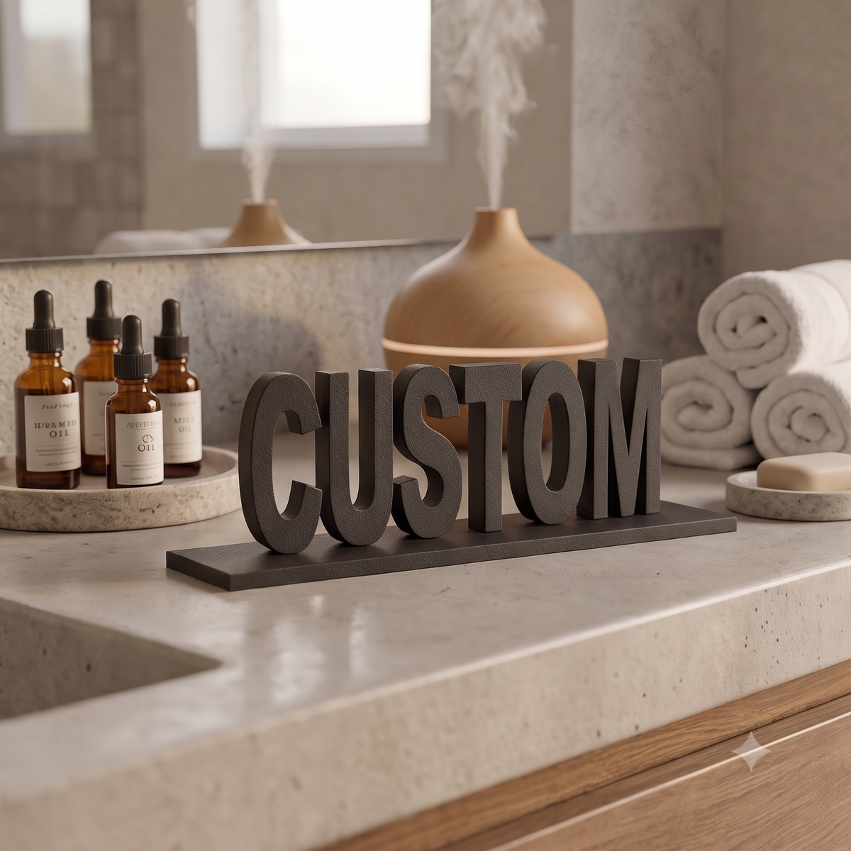 Personalized Custom 3D Printed Sign, Name Text Display, 3D Word Art, Office Desk Nameplate, Customized Lettering, Shelf Decor Nameplate