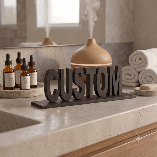 Personalized Custom 3D Printed Sign, Name Text Display, 3D Word Art, Office Desk Nameplate, Customized Lettering, Shelf Decor Nameplate