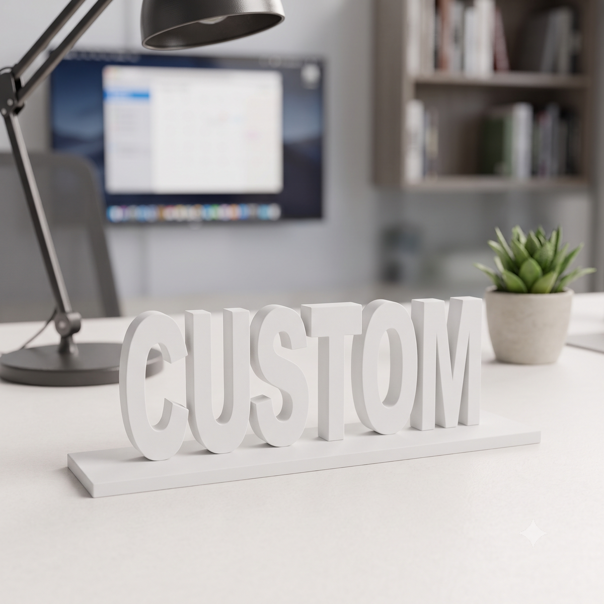 Personalized Custom 3D Printed Sign, Name Text Display, 3D Word Art, Office Desk Nameplate, Customized Lettering, Shelf Decor Nameplate