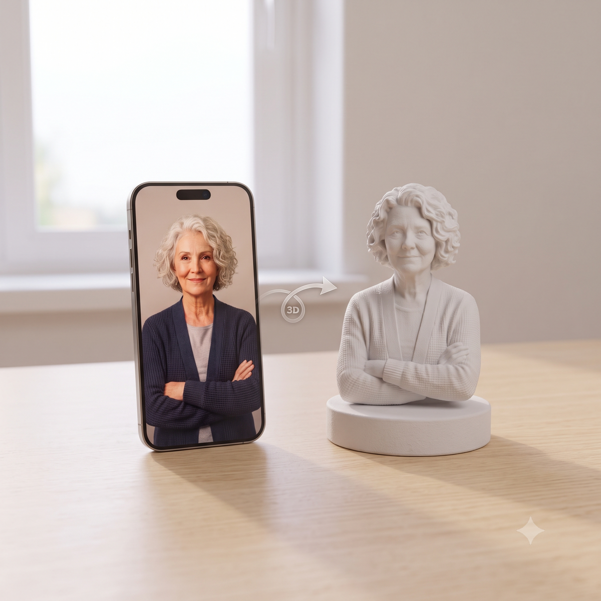 Custom 3D Figurine From Photo, Personalized Portrait Bust, Black & White Dashboard Figurine, Unique Car Accessory, 3D Printed Face Gift