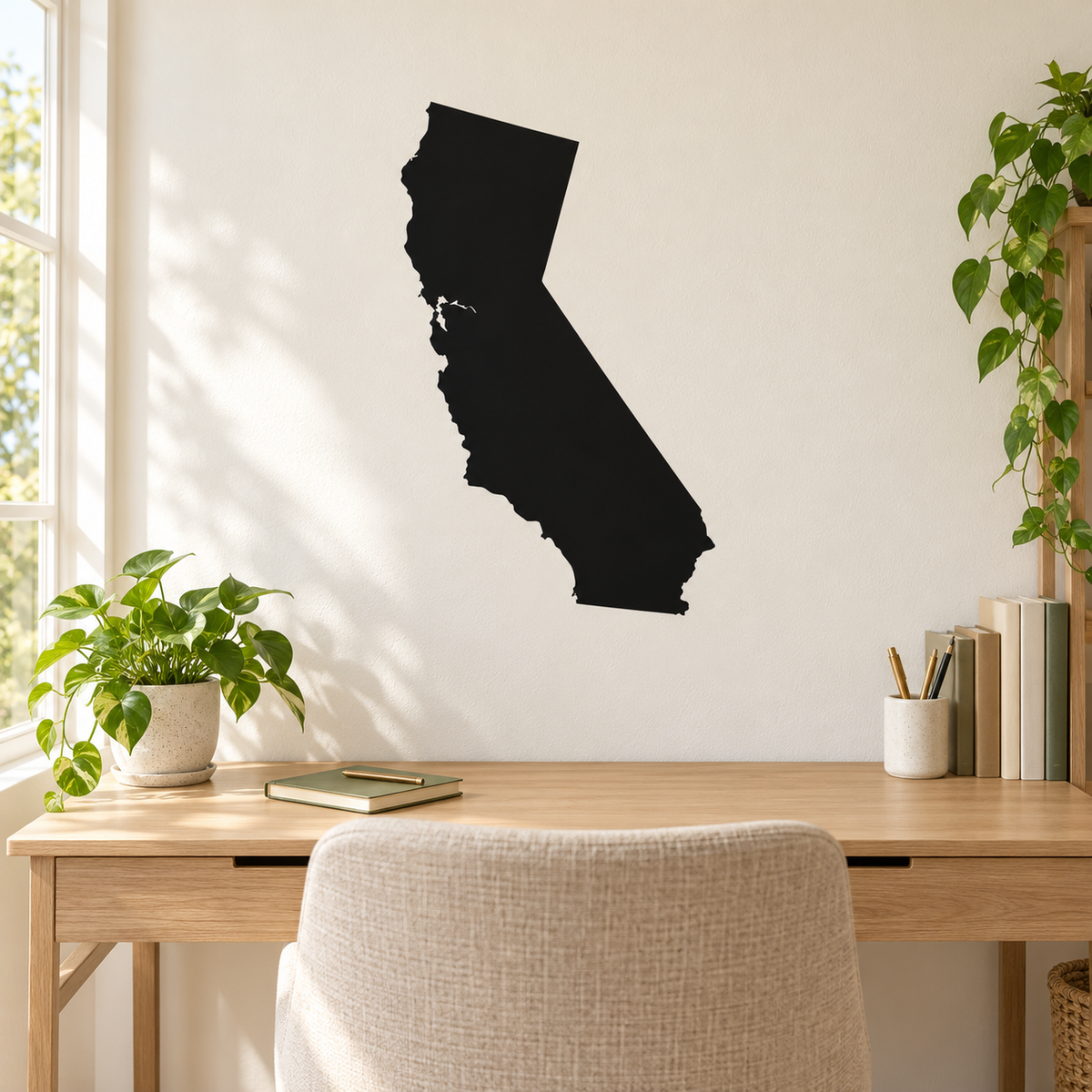 Picniva California Map Vinyl Decal for Car Truck Notebook, State Silhouette