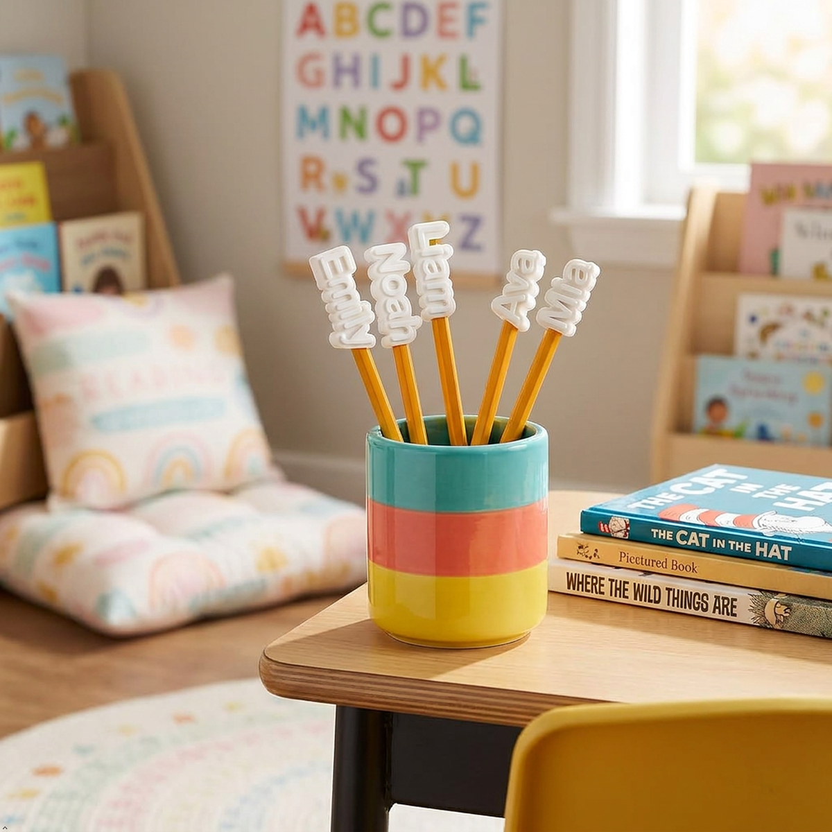 3D Printed Custom Name Pencil Topper Kids Back To School Teacher Gift
