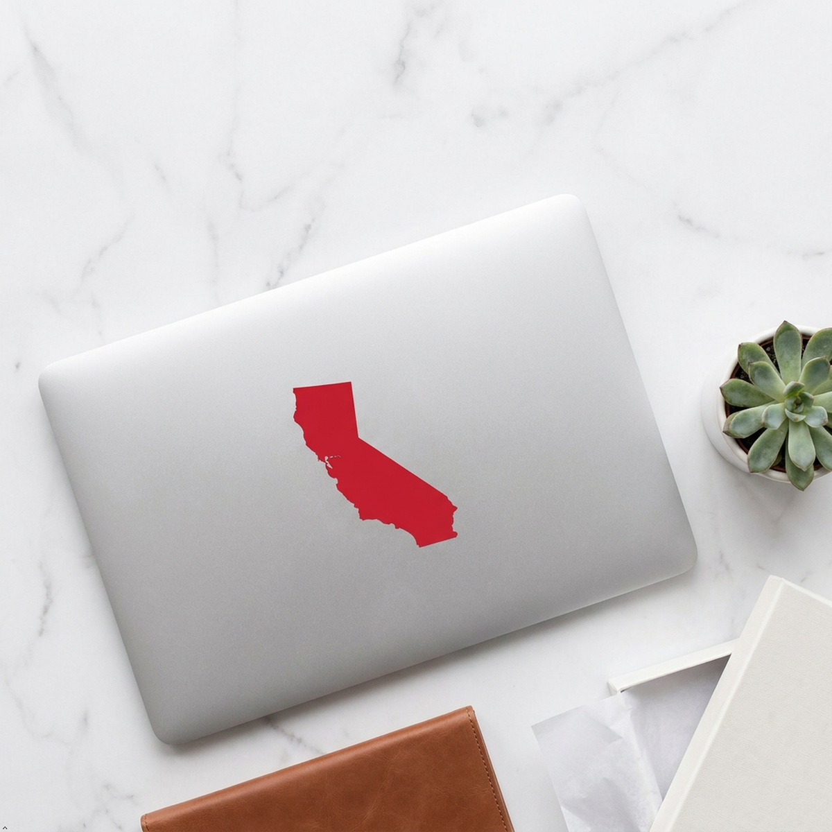 Picniva California Map Vinyl Decal for Car Truck Notebook, State Silhouette