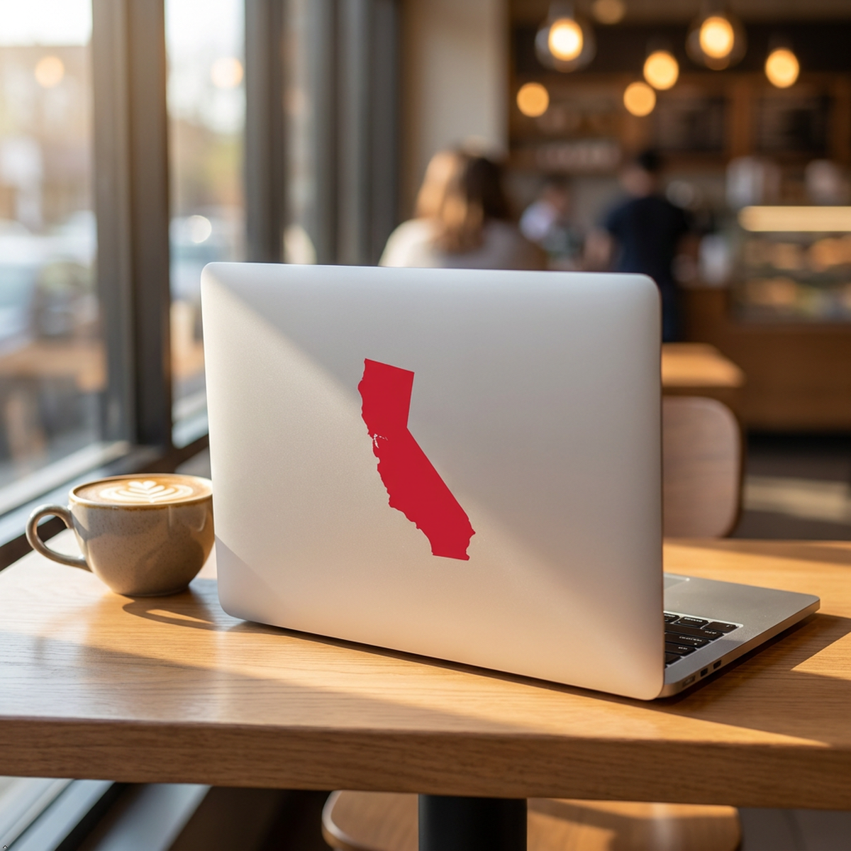 Picniva California Map Vinyl Decal for Car Truck Notebook, State Silhouette