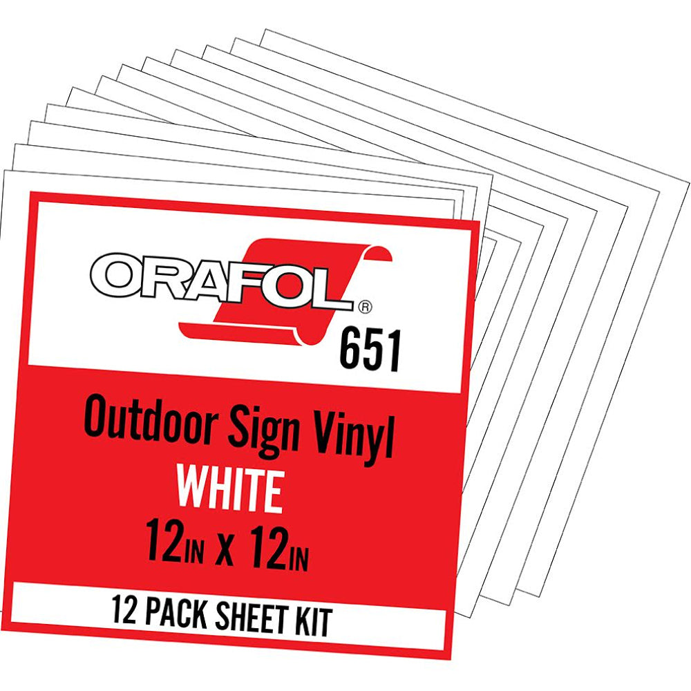 Starter Pack Oracal 651 Permanent Vinyl 12 Popular Colors 12 sheets